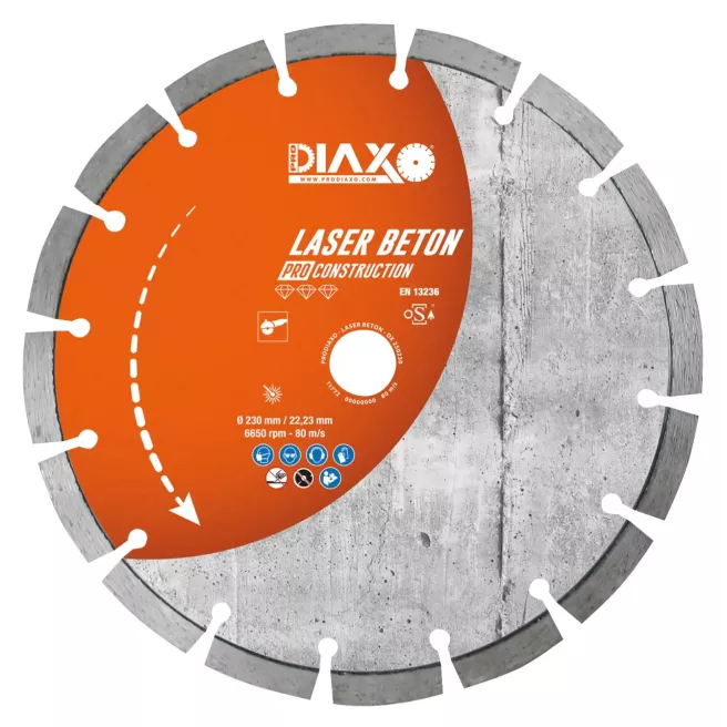 Disque Diaxo 230 x 22,2 mm Premium Laser Beton